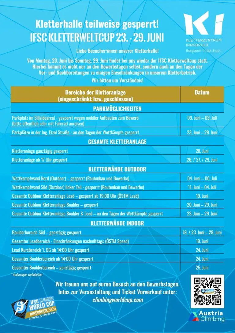 Weltcup 2025 Einschränkungen