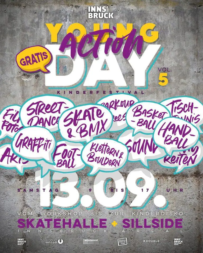 Young Action Day 2025 at the Sillside Area, Skatehall and Climbing Cebter Innsbruck on the 13.09.2025
