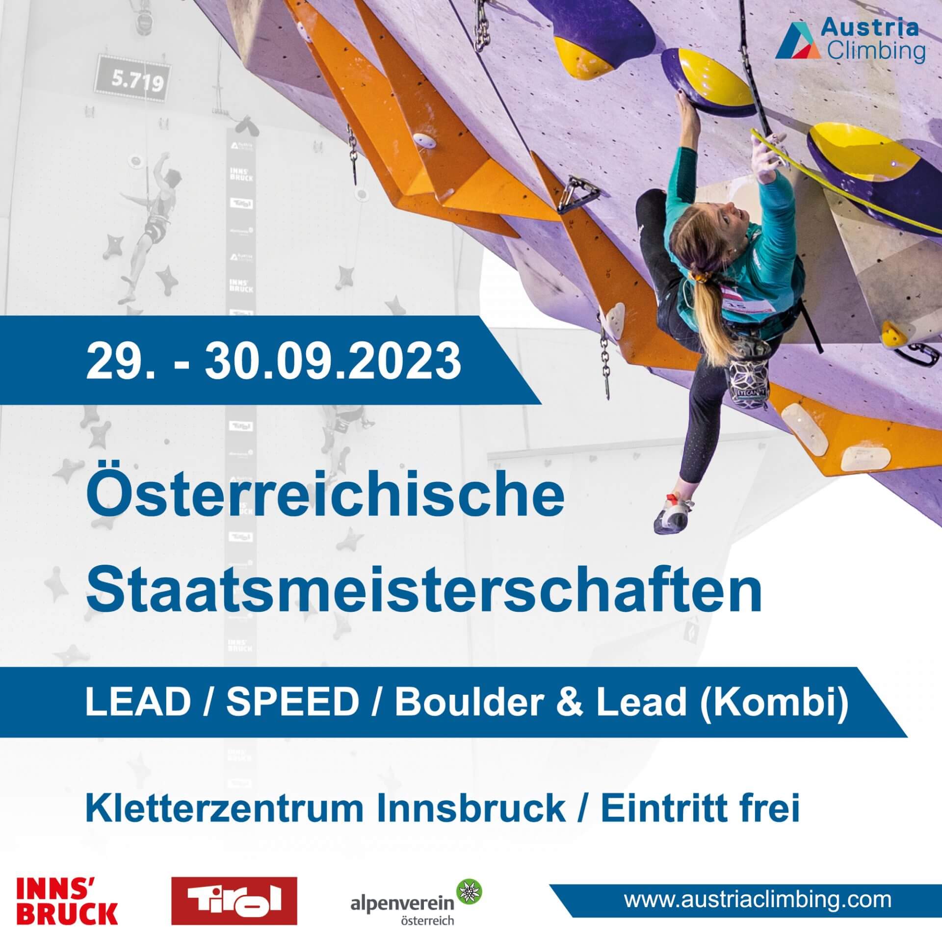 Featured image for “Österreichische Staatsmeisterschaft 2023 Lead, Speed, Kombi”