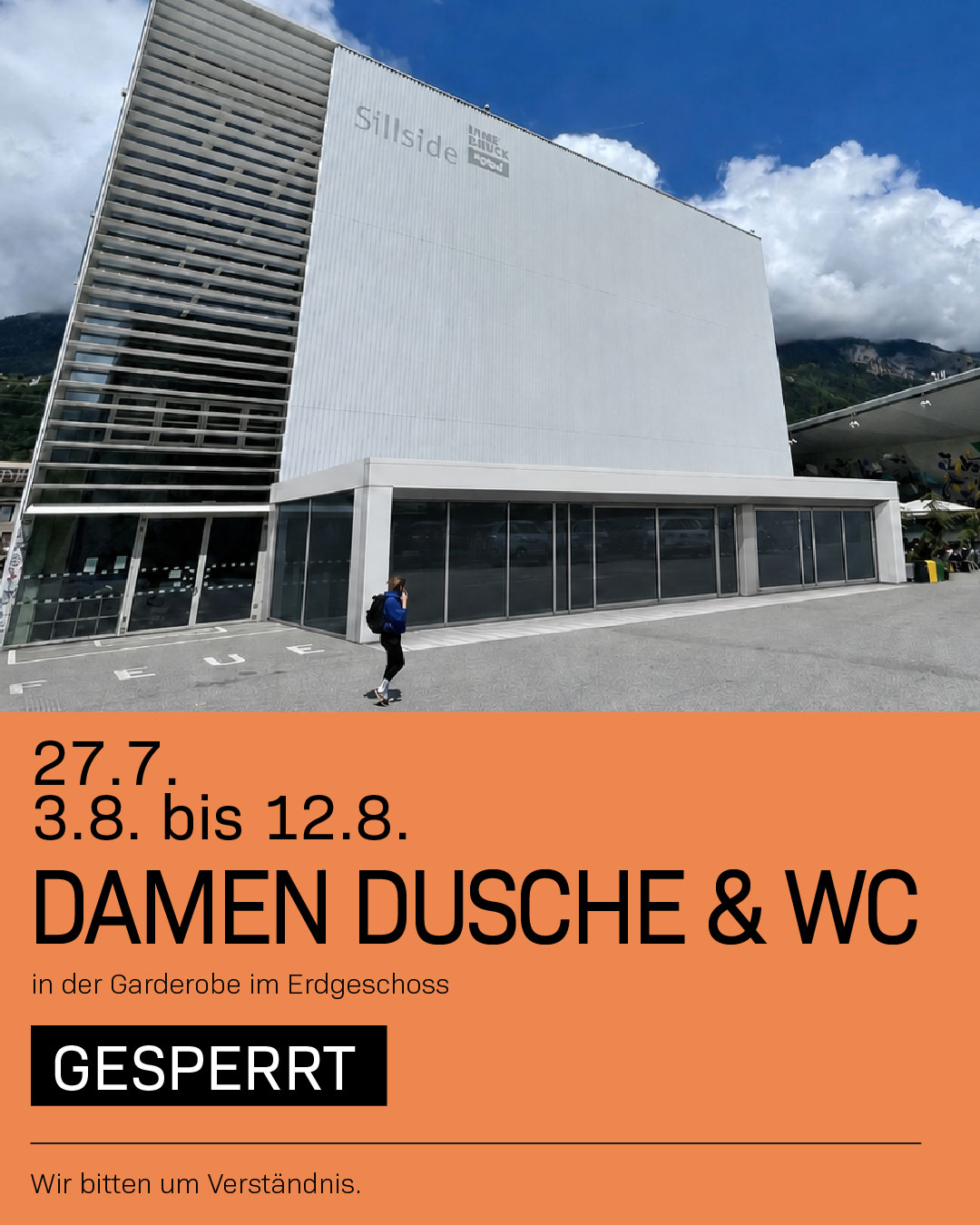 KIetterzentrum Innsbruck - Das Ki - Kletterzentrum Innsbruck 7 Featured image for “Damen Dusche und Damen WC an folgenden Tagen gesperrt”