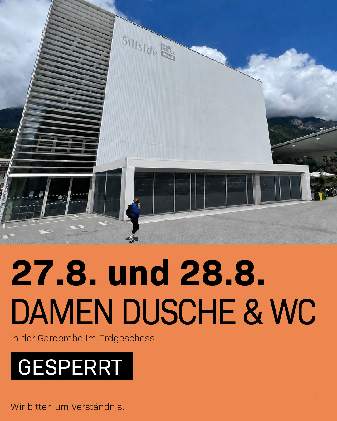 KIetterzentrum Innsbruck - Das Ki - Kletterzentrum Innsbruck 7 Featured image for “Achtung: Damen Duschen gesperrt – 27. und 28. August”